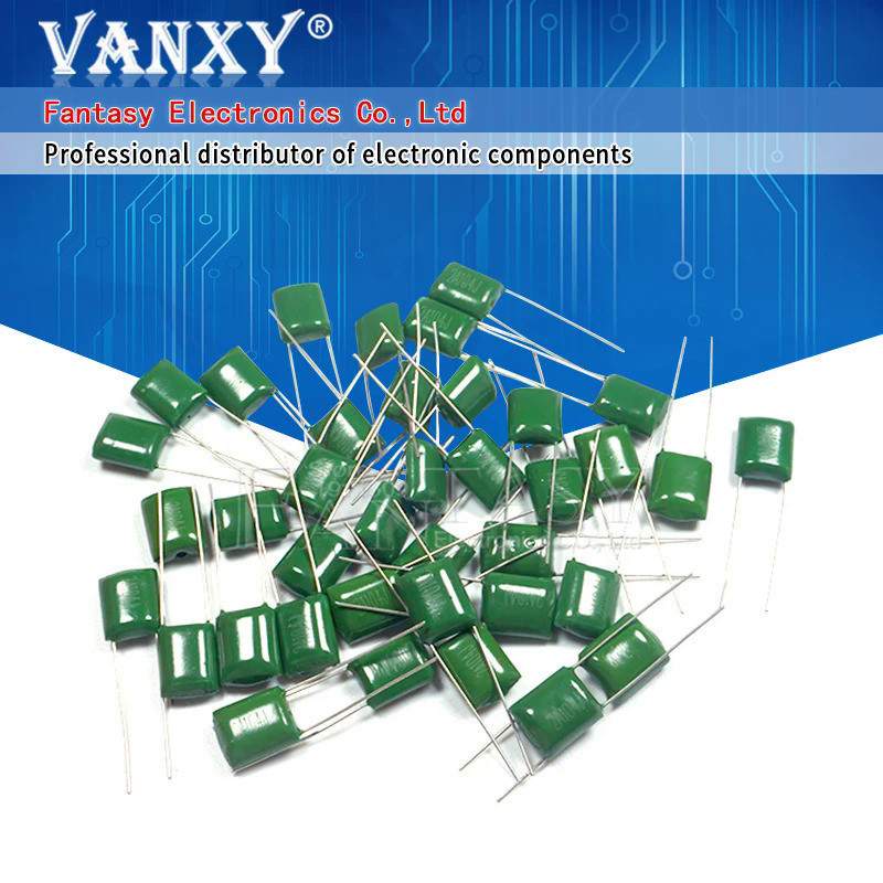 Bộ 50 2A104J 2A104 100V 0.1UF 100nF 2A104 Tụ điện phim Polyester
