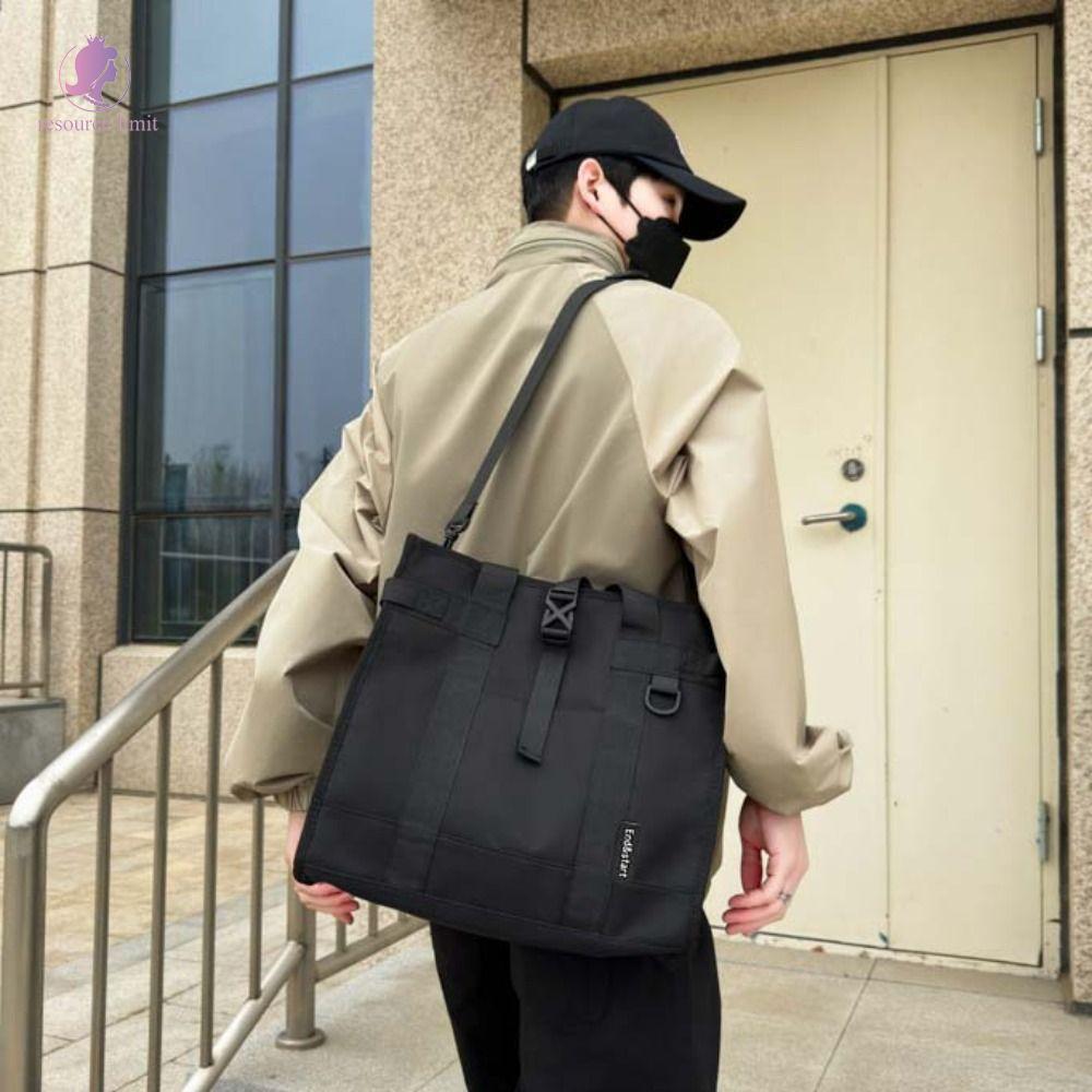 RESOURCE LIMIT Oxford Briefcase, Túi đeo chéo Oxford dung tích lớn màu trơn, Túi đeo vai chống nước di động đa chức năng bền bỉ Túi đựng máy tính xách tay