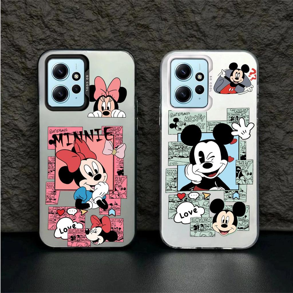 Ốp Điện Thoại Màu IMD Màu Trắng Mờ Cho Redmi Note 12 4G 5G Mickey Ốp Lưng Silicon