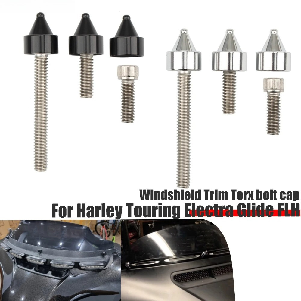 Kính Chắn Gió Vít Bu Lông Mũ Viền Cho Harley Touring Road King FLHR Electra Glide Street Glide 2014-