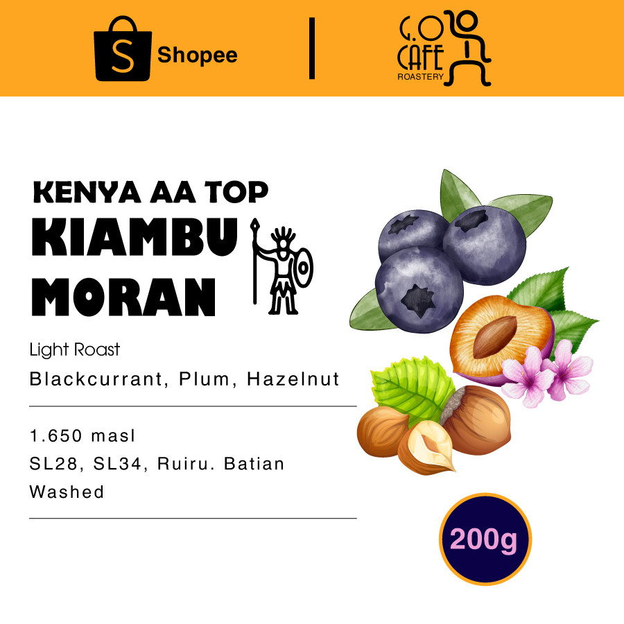 Specialty Coffee, Cà phê đặc sản Kenya Kiambu Moran AA TOP Lot 25/02 Washed - G.O Cafe Roastery
