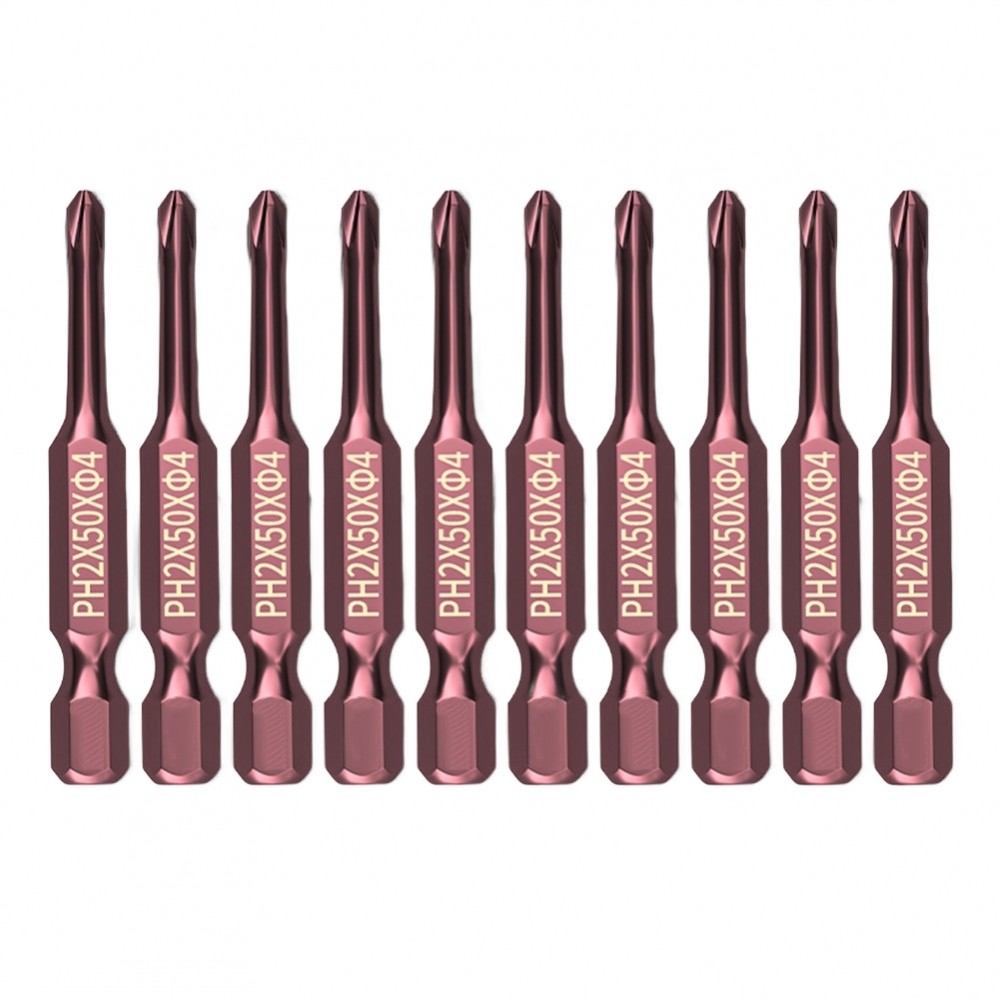 Bộ mũi tuốc nơ vít chéo PH2 10 chiếc Chuôi lục giác PH00 PH0 PH1 PH2 có đầu từ tính