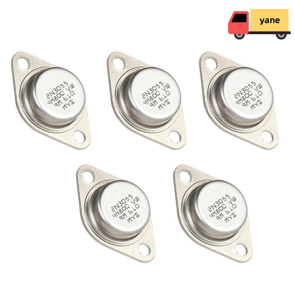 YANE 5 Cái 2N3055 Điện Transistor, TO-3 Kim Loại Điện, Bộ Transistor 15A / 60V 2N3055 NPN 15A / 60V 