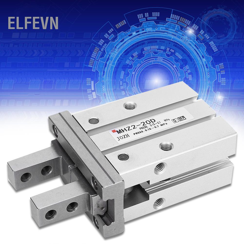 Elfevn MHZ2-20D Xi lanh ngón tay tác động kép Hợp kim nhôm Khí nén 10mm lỗ khoan