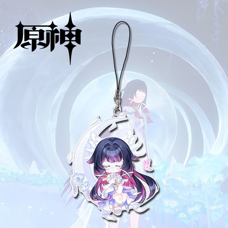 Genshin Impact Child of the Moon Damselette Columbina Phone Chain Metal Acrylic Cellphone Chain Phon