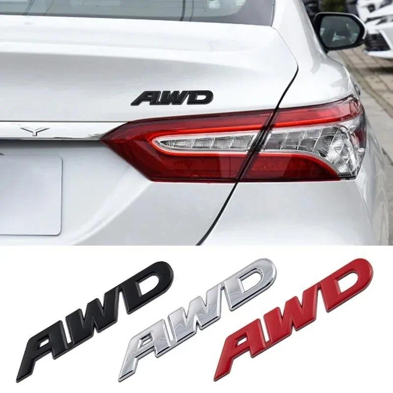 3D Kim Loại AWD Logo Đa Năng Xe Biểu Tượng Fender Huy Hiệu Thân Cây Decal Dán Cho VW Toyota Honda CR