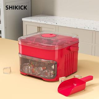 Máy làm đá viên SHIKICK, có nắp dễ ép Máy làm đá hai lớp có nắp ép dễ dàng, Dụng cụ làm kem Công suất lớn Máy làm đá viên 50 viên có thể tái sử dụng để lưu trữ tủ lạnh
