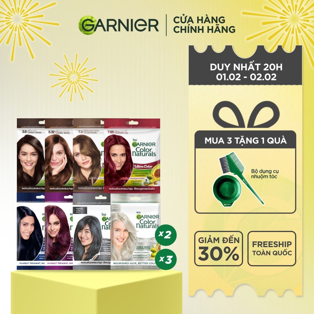 Kem Nhuộm Tóc Tại Nhà Màu Thời Trang - Garnier Color Naturals Ultra Colors - 8 Màu Nhuộm Thời Trang