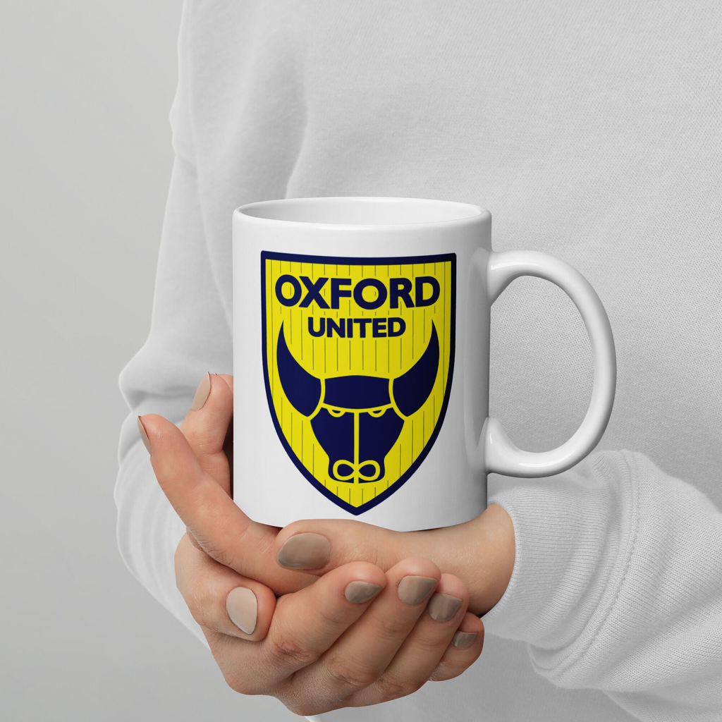 Cốc cà phê Cooler King Oxford United 11 Oz màu trắng – Thích hợp làm trà và quà tặng. Quà lưu niệm