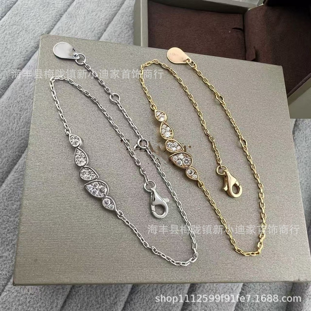 V Gold Water Drop Diamond Josephine Bracelet for Women New Design Simple Private Area