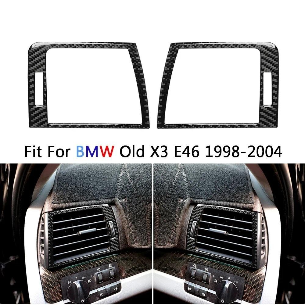 Dành Cho Xe BMW 3 Series E46 1998-2004 Sợi Carbon Nội Thất Lỗ Thông Khí Viền Bao Bảng Điều Khiển Miế