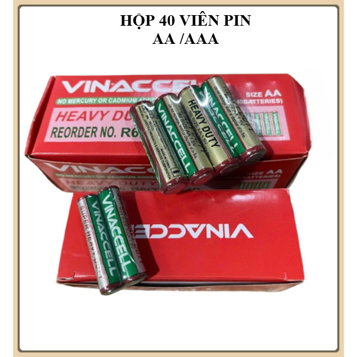 Hộp 40 viên pin tiểu AA / AAA Vinaccell 1.5V Super Heavy Duty R6