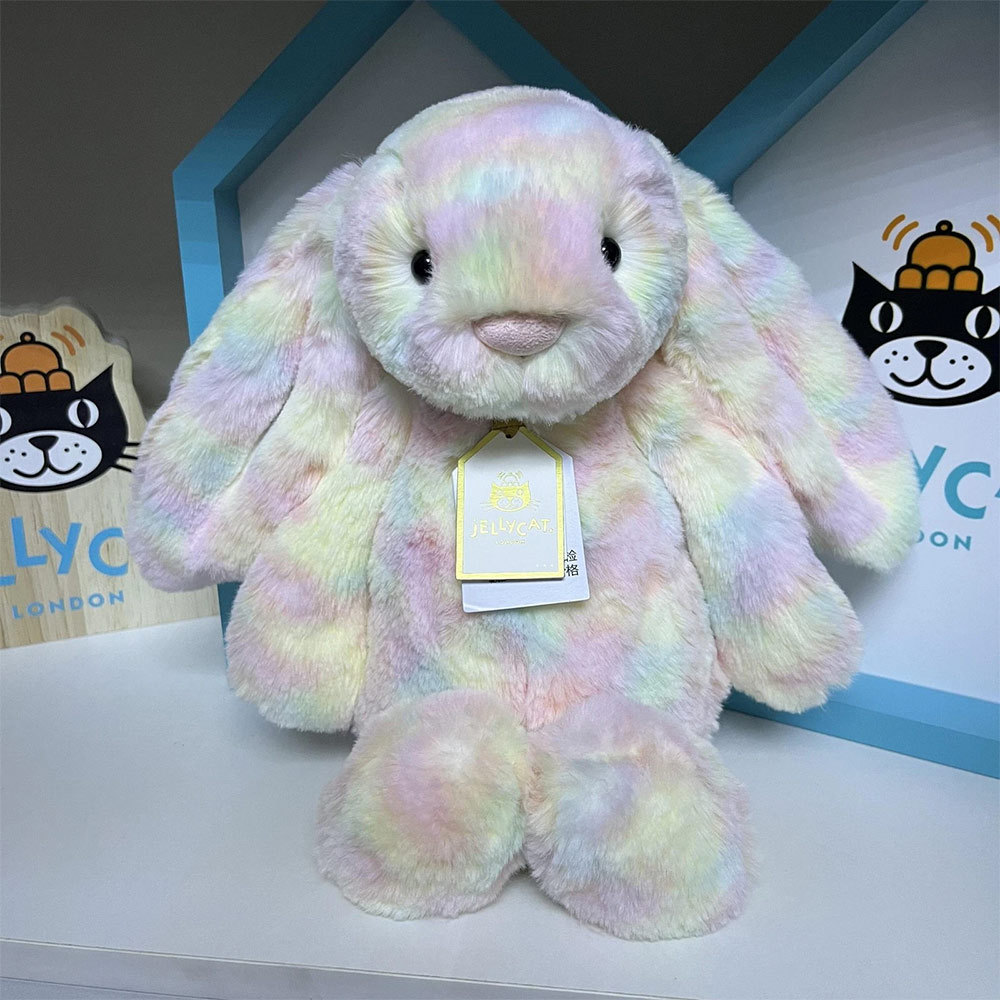 Jellycat Rainbow Colorful Plush Rabbit Plush Toy Stuffed Animals Bunny Soft Doll Kids Toys