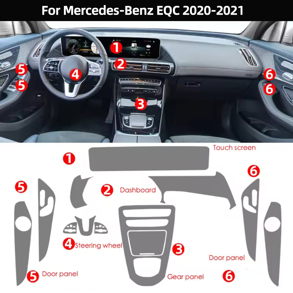 TPU Phim Bảo Vệ Cho Xe Mercedes Benz EQC Eqc350 400 2020 2021 Nội Thất Ô Tô Miếng Dán Trung Tâm Điều