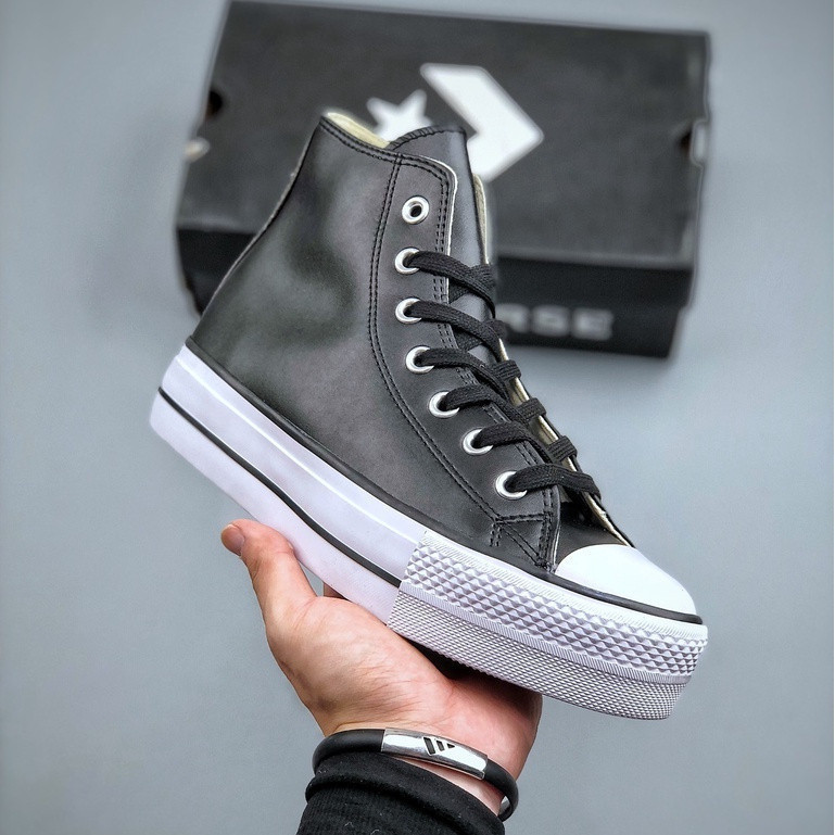 Giày thể thao cổ cao Converse Chuck 1970 'Da đen' dành cho nữ và nam