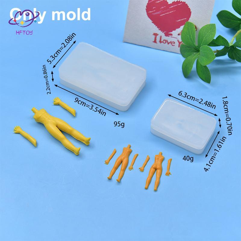 HFTOY 1 Bộ Đất Sét Polymer Nam Búp Bê Cơ Thể Torso Khuôn Silicon Fondant / Nhựa Đất Sét DIY Búp Bê Đ
