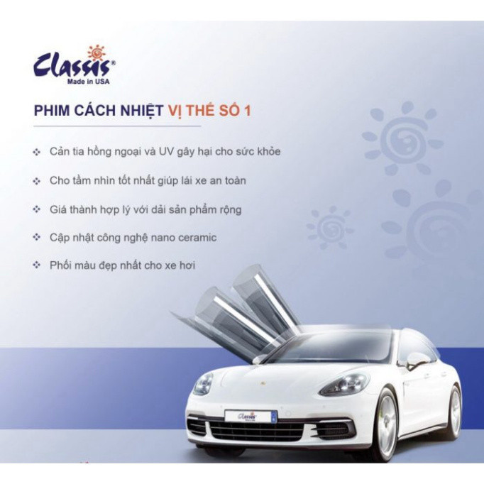NEW 2026  Dán Phim Cách Nhiệt Ô Tô CLASSIC gói ĐẶC BIỆT , FILM cách nhiệt CLASSIC USA chính hãng