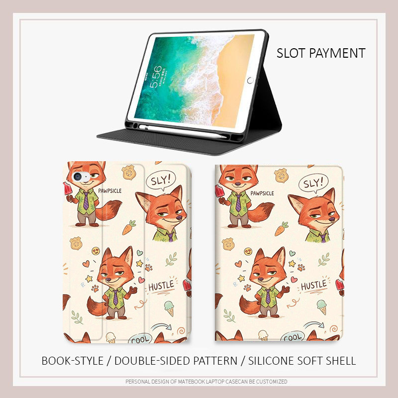 Ốp lưng Zootopia Nick Fox cho ipad a16 gen 11 Air M3 M5 Air 4/5/6 Air 7 10.2 Gen 7/8/9 Gen10 ốp ipad