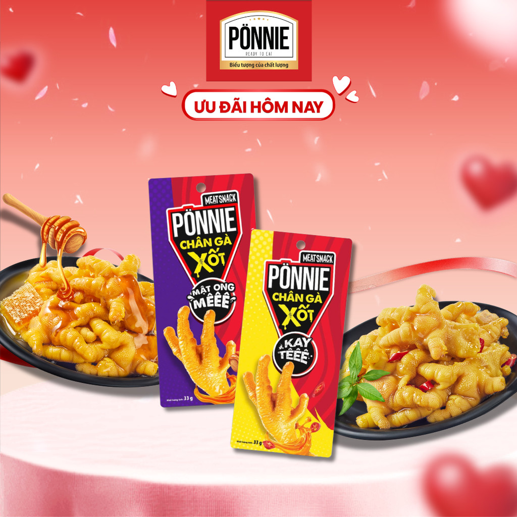 [GIAO HÀNG TOÀN QUỐC] [Combo 5/10] Chọn vị - Chân gà xốt cay & Mật ong Ponnie 33g