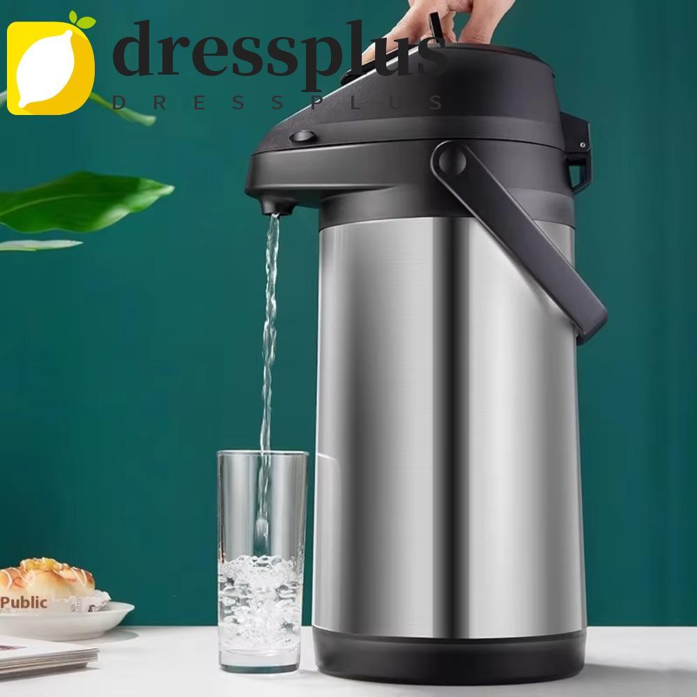 DRESSPLUS Airpot Coffee Pot, Ấm đun nước giữ nhiệt loại ép bằng thép không gỉ, Bình chân không cách 