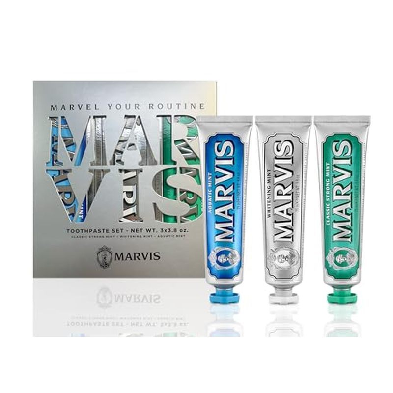 Marvis Best Sellers Trio, Classic Strong Mint, Whitening Mint, Aquatic Mint, 3 Tube 75ml / 3.8oz Mỗi