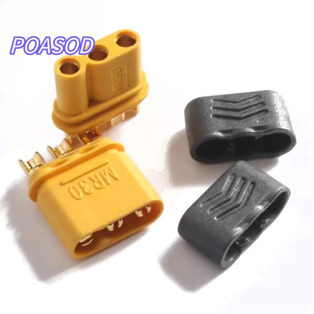 Phích cắm pin MAYSHOW LiPo, Đầu nối MR30 gắn màu vàng đen, AMASS nhựa có vỏ MR30 cho máy bay RC