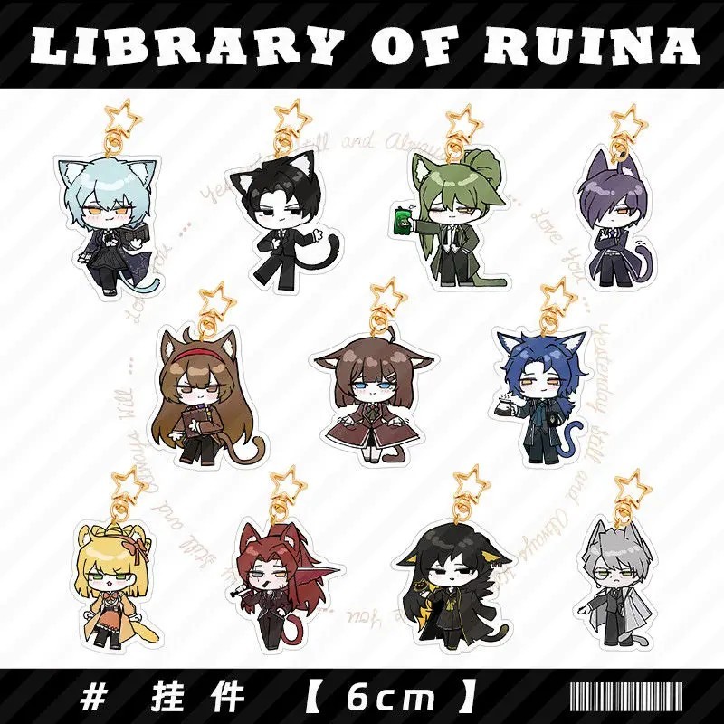 Móc khóa Limbus Company Library of Ruina mô hình Acrylic Mica anime trang trí cặp sách quà tặng game