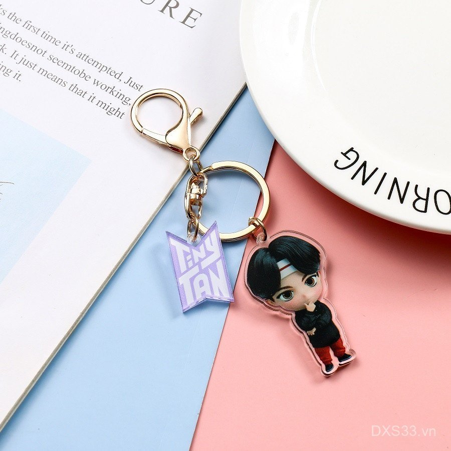 1 Cái / bộ Hàn Quốc BT21 Móc Khóa Acrylic Nhỏ TAN Nhân Vật Jimin Jin Suga Mặt Dây Chuyền Dành Cho Ng