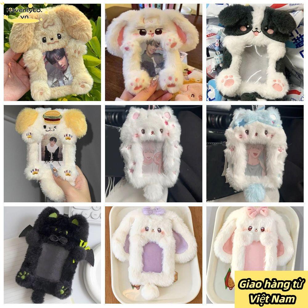 [Giao hàng nhanh] Photocard HAVENLYCO, Hộp đựng thẻ ảnh thỏ / chó / mèo đa chức năng, Thỏ tai to dễ 