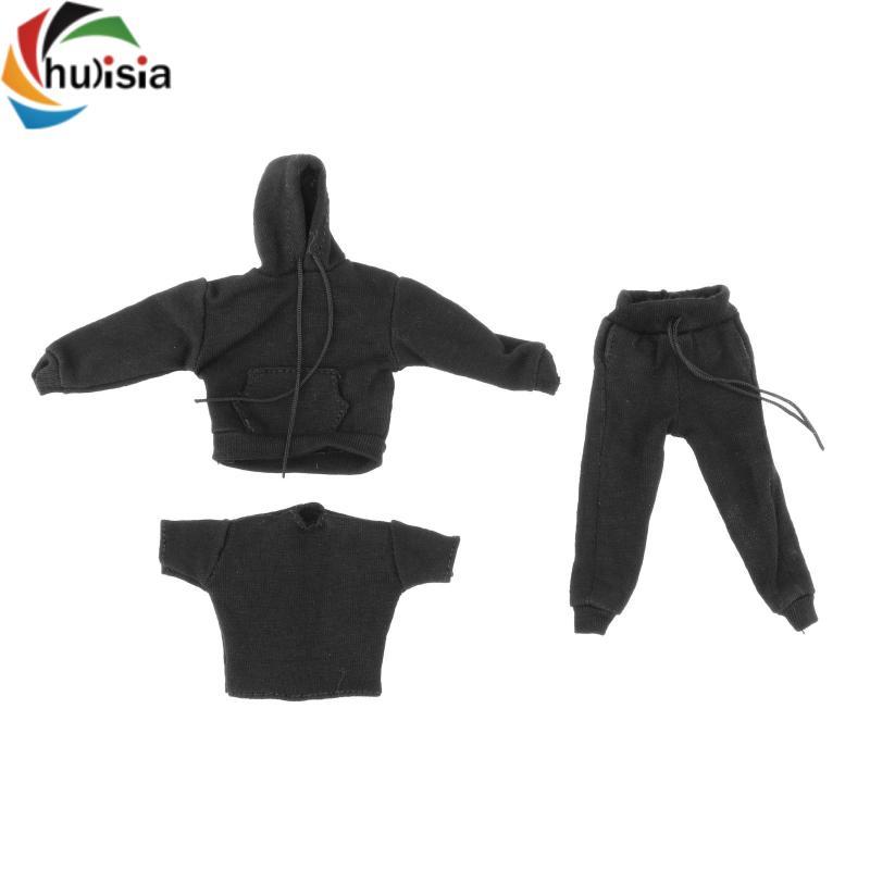 Chulisia Tỉ Lệ 1: 12 Quần Áo Thể Thao Quần Áo Nam Nữ Cho 6 "Đen 12in.