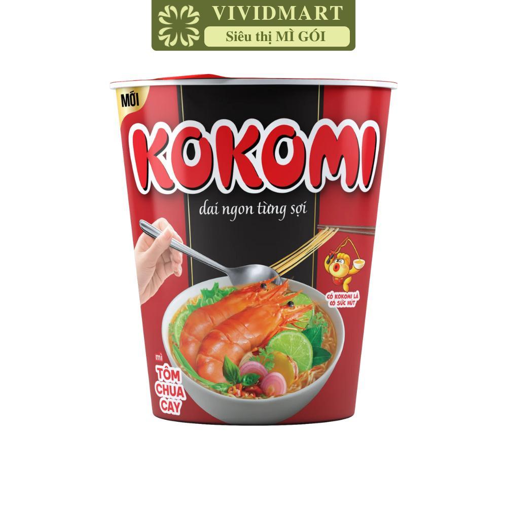 [LY LẺ] - MASAN-Mì ly Kokomi hương vị Tôm chua cay, Mì tôm chua cay Kokomi ly, Kokomi mì ly ăn liền 