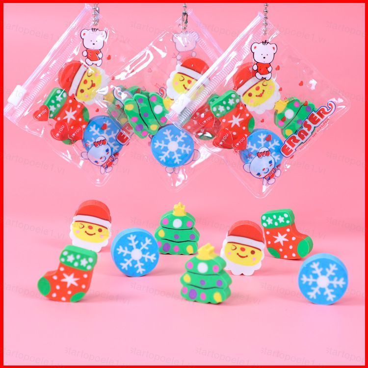 Giáng Sinh Mini Tẩy Túi Bộ 26 Văn Phòng Phẩm Giải Thưởng Sinh Viên Hoạt Hình Dễ Thương Cao Su Trường