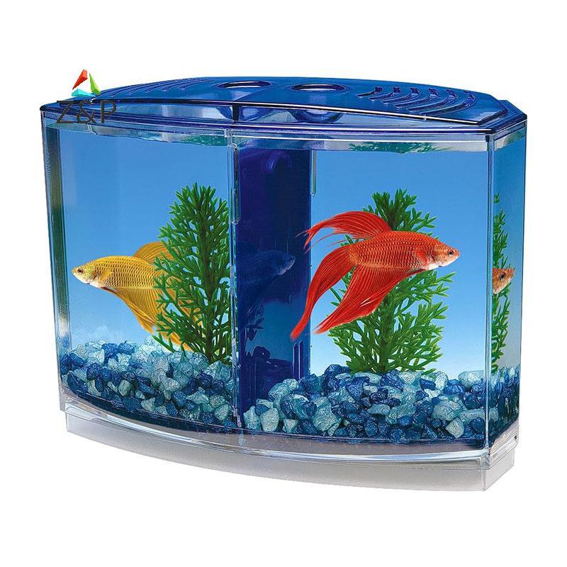 [Z & P-t] Hộp cá chiến đấu đôi lớn Eco Rumble Fish Aquarium Mini Aquarium Hộp cách ly bằng nhựa Hộp 