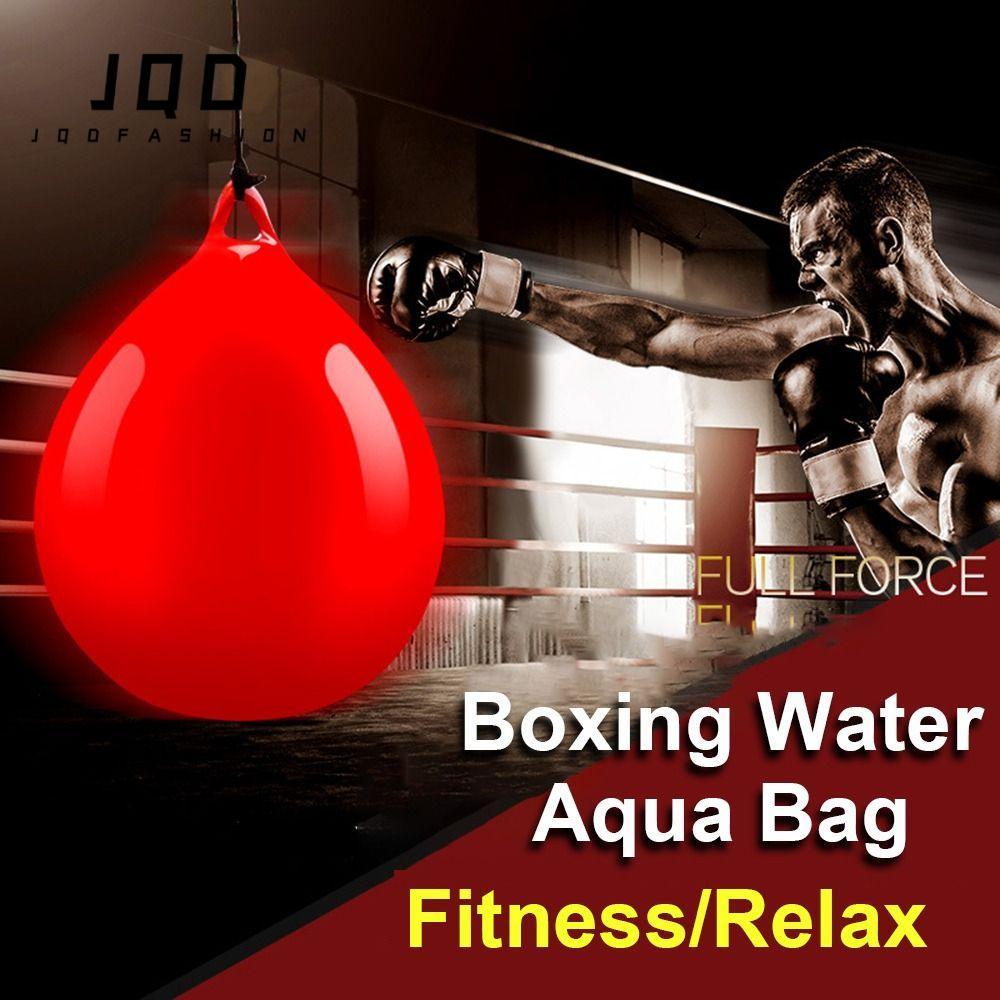 JQD Aqua Punching Bag, Boxing Practice Heavy Duty Boxing Water Aqua Bag, PVC treo dây buộc màu đỏ Tú