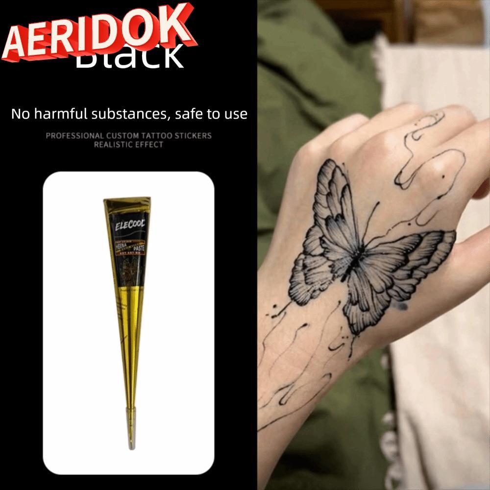 Kem xăm henna AERIDOK, Kem Henna dán dễ sử dụng tạm thời, Kem Henna Bán vĩnh viễn Đen Nâu Nâu Nâu Ke