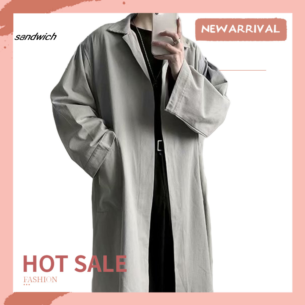 Trench Coat Nam Polyester Thoáng Khí & Chống Nhăn Cho Mùa Xuân - Đông