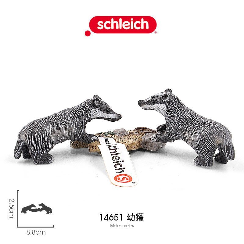 Schleich Schleich Badger Young Badger 14651 Itachi Badger Mô phỏng Động vật hoang dã Mô hình Đồ chơi