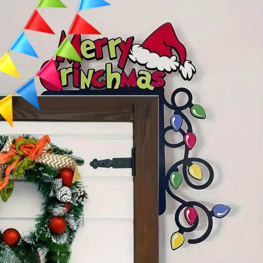 Festive Christmas Iron Wall Decor with Mirror | Holiday Corner Sculpture