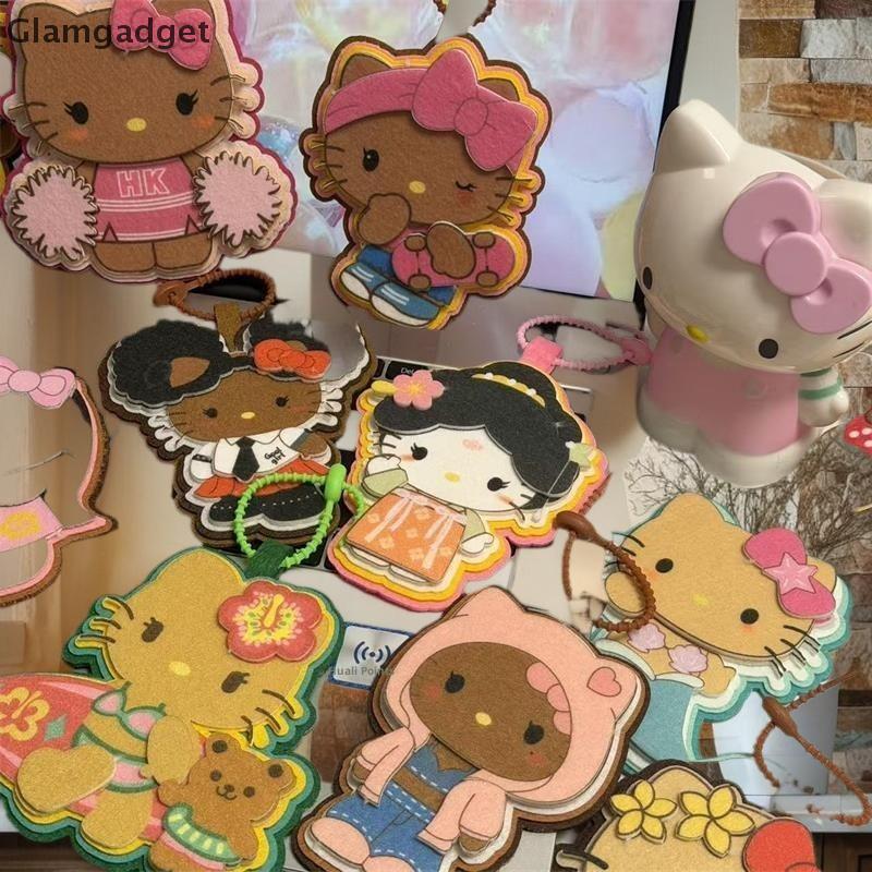 [Glg] Lướt Bikini Hello Kitty Thẻ Hành Lý Chống Mất Thẻ Trang Trí Dễ Thương Hawaii Hello Kitty Thẻ N