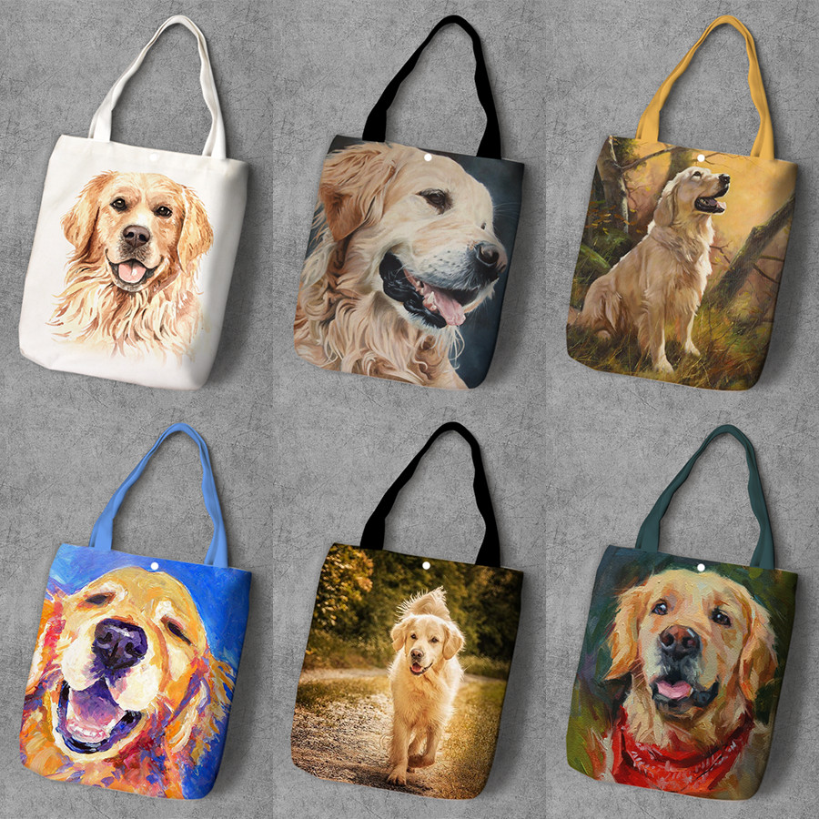 Túi mua sắm Golden Retriever Golden Retriever Golden Retriever Túi đeo vai Túi vải sinh viên