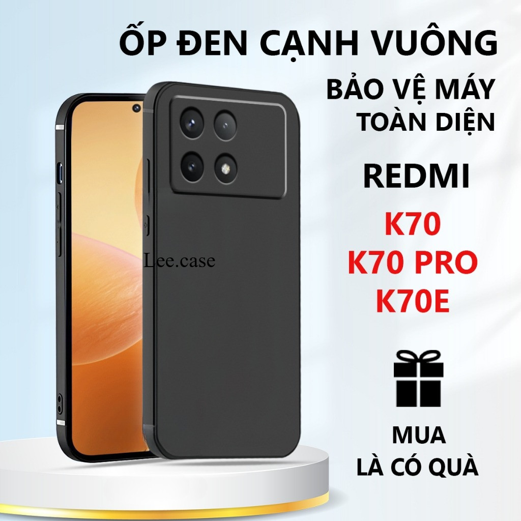 Ốp lưng TPU đen Redmi K70 / K70 PRO /K70E/ K70 ULTRA cạnh vuông, bảo vệ máy toàn diện-Lee.case