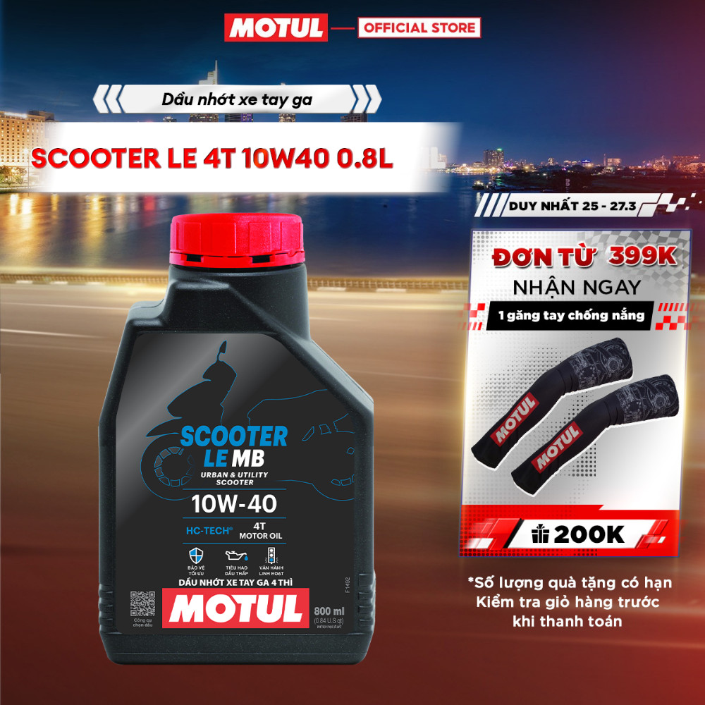 Dầu nhớt xe tay ga MOTUL SCOOTER LE 4T 10W40 0.8L