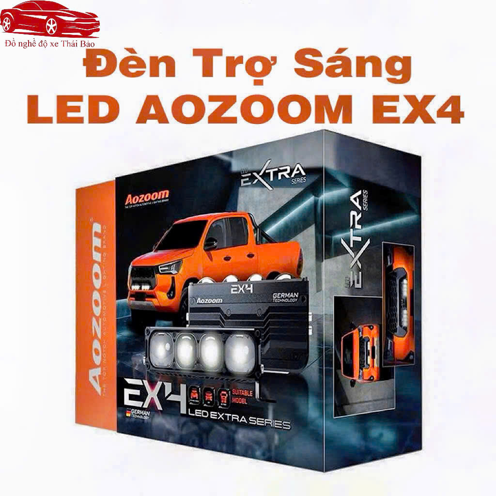 Aozoom Ex4, Đèn Trợ Sáng Aozoom EX4 Nhiệt Màu 5000K Công Suất 200w 1 cặp Chống Nước IP68 - BH 24T