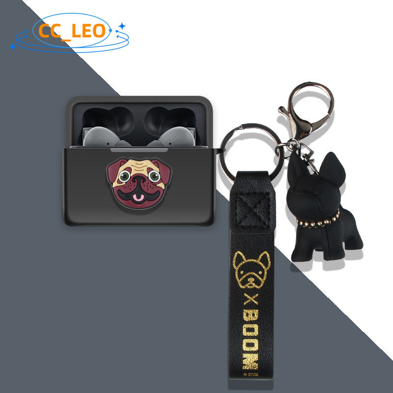 for MOONDROP GOLDEN AGES 1979 Case Silicone Soft Case Cartoon Bulldog Cute Bear Keychain Pendant Sui