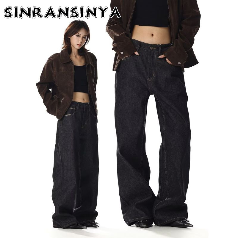 Quần Jeans Đen Ống Đứng Rộng - Classic Streetwear Style