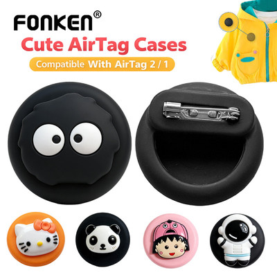 Fonken Silicone Airtag 1 / 2 Gen Giá Đỡ Có Chân An Toàn AirTag GPS Tracker Vỏ Bảo Vệ