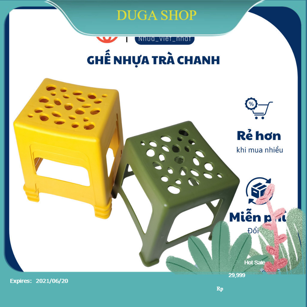 Ghế nhựa trà chanh, ghế đẩu màu xanh, vàng, cam Gia Long ngồi quán nướng, trà sữa, trà chanh vỉa hè 