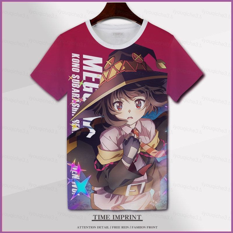 SY3 KonoSuba Megumin - Áo thun unisex ngắn tay phù hợp cosplay