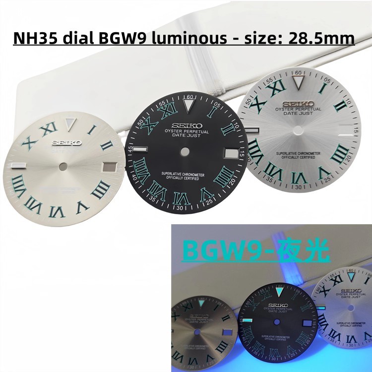 NH35 Mặt số La Mã Nhật ký DIY Sửa đổi Đồng hồ cơ S Phụ kiện NH36 Kích thước bề mặt lắp ráp 28,5mm