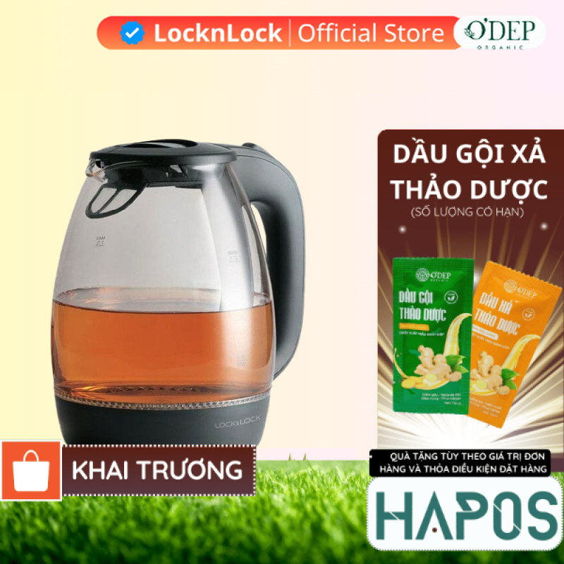 Ấm đun nước siêu tốc LocknLock 1.7L 1850W - Chính hãng  EJK432 - HAPOS HOF